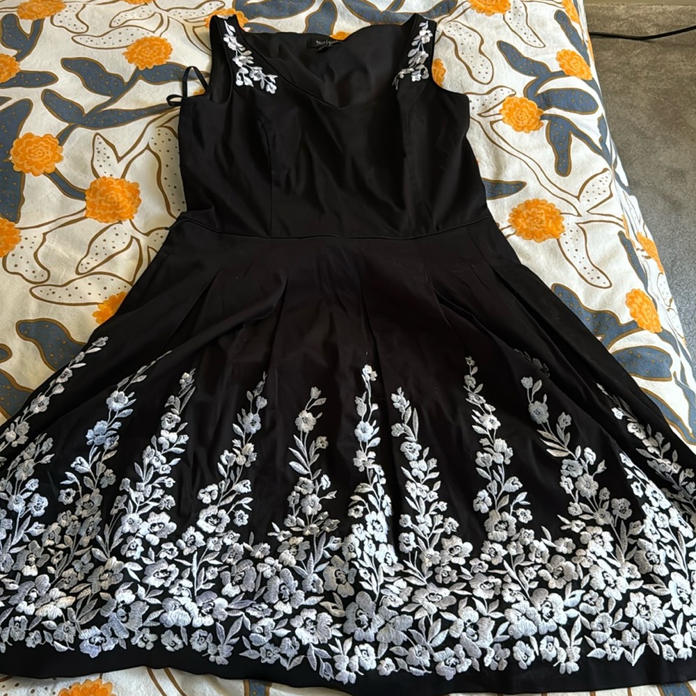 Embroidered A line cocktail dress